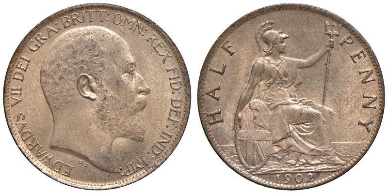 GRAN BRETAGNA. Edoardo VII (1901-1910). 1/2 penny 1902. CU (g 5,58). Seaby 3991....