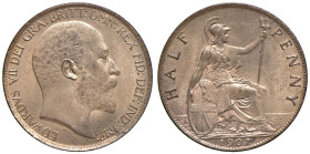 GRAN BRETAGNA. Edoardo VII (1901-1910). 1/2 penny 1902. CU (g 5,58). Seaby 3991. Conservazione eccezionale. Rame rosso.
FDC