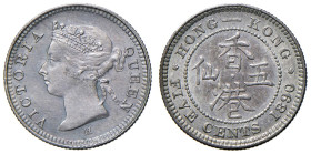 HONG KONG. Vittoria (1841-1901). 5 Centesimi 1890 H. AG (g 1,33). KM 5. Gradevole patina.
qFDC