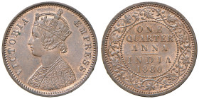 INDIA. Vittoria (1837-1901). 1/4 Anna 1880. CU (g 6,51). KM 486. Rame rosso
FDC