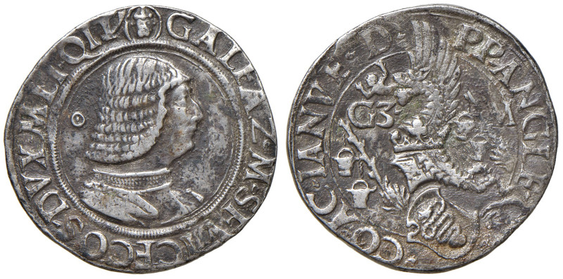 MILANO. Galeazzo Maria Sforza (1466-1476). Testone. AG (g 9,55). Crippa II 6, CN...