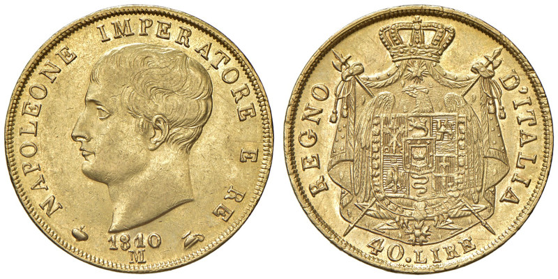 MILANO. Napoleone I (1805-1814). 40 Lire 1810. AU (g 12,90). Gig. 75a. 
BB+/SPL