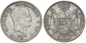 MILANO. Napoleone I (1805-1814). 5 Lire 1812. D/ NΛPOLEONE IMPERΛTORE. AG (g 25,00). Gig. 112b (indicato come R3). 
BB