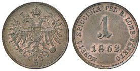 MILANO. Francesco Giuseppe I d'Asburgo (1848-1866). 1 Soldo 1862 B. CU (g 3,33). Gig.44. Tracce di rame rosso.
qFDC