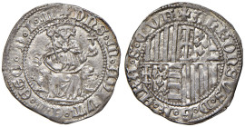 NAPOLI. Alfonso I d'Aragona (1442-1458). Carlino sigla S. AG (g 3,58). MIR 54/6.
SPL