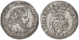 NAPOLI. Carlo V d'Asburgo (1516-1556). Carlino. AG (g 2,89). Magliocca 64. R Ex asta Nac 16 lotto 1068.
qSPL