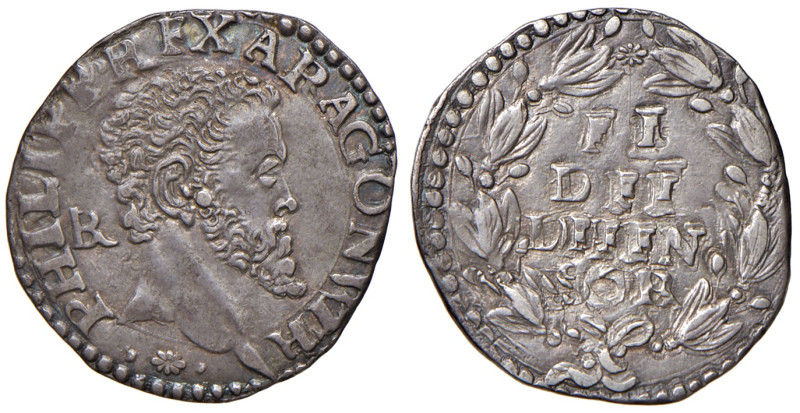 NAPOLI. Filippo II di Spagna (1554-1598). Carlino. AG (g 2,93). Magliocca 68/1. ...