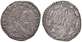 NAPOLI. Filippo II di Spagna (1554-1598). Carlino. AG (g 2,93). Magliocca 68/1. R Con cartellino Numismatica de Falco.
qSPL