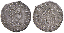 NAPOLI. Filippo III di Spagna (1598-1621). 1/2 Carlino. AG (g 1,25). Magliocca 37. RR Con cartellino Numismatica de Falco.
BB