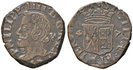 NAPOLI. Filippo IV di Spagna (1621-1665). Grano 1647. CU (g 8,49). Magliocca 86. R
BB+