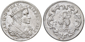 NAPOLI. Carlo II di Spagna (1674-1700). 20 Grana 1695. AG (g 4,36). Magliocca 26.
BB+