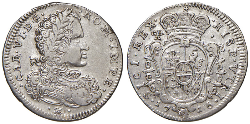 NAPOLI. Carlo VI d'Asburgo (1711-1734). Tarì 1716. AG (g 4,30). Magliocca 91.
B...