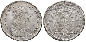 NAPOLI. Carlo di Borbone (1734-1759). 60 Grana 1750. AG (g 12,47). Magliocca 152; Gig.40. NC 
BB/BB+