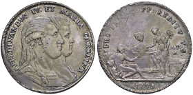 NAPOLI. Ferdinando IV di Borbone (1759-1816). 120 Grana 1791 Pro Fausto. AG (g 27,21). Magliocca 255; Gig.58 . RR Segni al D/. Con cartellino Numismat...