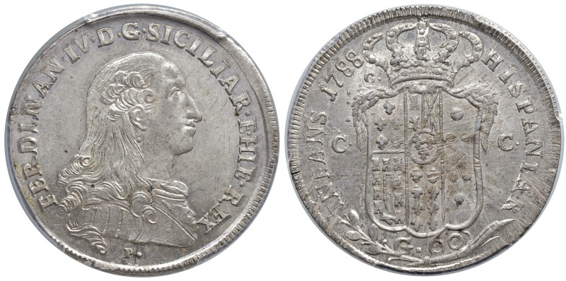 NAPOLI. Ferdinando IV di Borbone (1759-1816). 60 Grana 1788. AG. Magliocca 265; ...