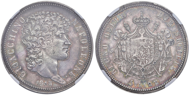 NAPOLI. Gioacchino Napoleone (1808-1815). 5 Lire 1813. AG (g 24,95). Magliocca 4...