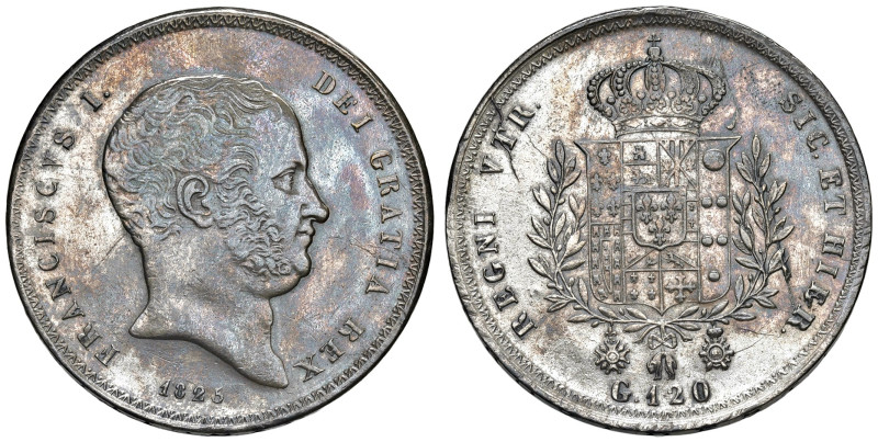 NAPOLI. Francesco I di Borbone (1825-1830). 120 grana 1825. AG (g 27,43). Maglio...