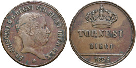 NAPOLI. Francesco I di Borbone (1825-1830). 10 Tornesi 1825. CU (g 26,48). Magliocca 473a; Gig. 14. R
MB/qBB