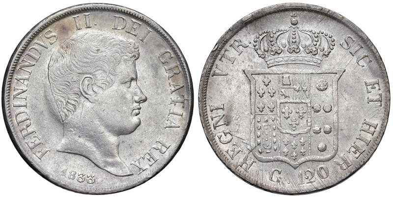 NAPOLI. Ferdinando II di Borbone (1830-1859). 120 Grana 1833. AG (g 27,46). Magl...