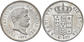 NAPOLI. Ferdinando II di Borbone (1830-1859). 120 Grana 1854. AG (g 27,63). Magliocca 564; Gig.85. 
SPL+