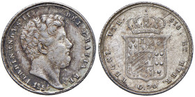 NAPOLI. Ferdinando II di Borbone (1830-1859). 20 Grana 1854. AG (g 4,60). Magliocca 619; Gig.138.
BB/SPL