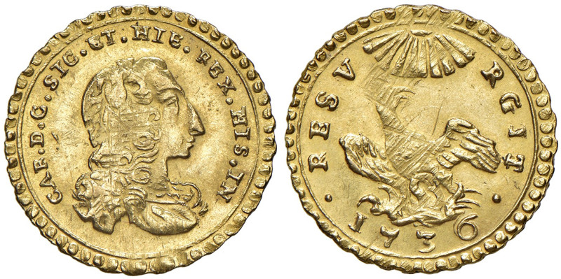 PALERMO. Carlo di Borbone (1734-1759). Oncia 1736. AU (g 4,45). Gig. 12bis.
qFD...