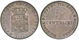 PARMA. Maria Luigia d'Austria (1815-1847). 5 Centesimi 1830. CU (g 10,39). Gig. 14. Tracce di rame rosso.
FDC