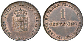 PARMA. Maria Luigia d'Austria (1815-1847). 1 Centesimi 1830. CU (g 2,00). Gig. 16. Tracce di rame rosso.
FDC