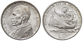 ROMA. PIO XII (1939-1958). 5 Lire 1940 an. II. AG (g 5). Gig. 147. Periziato Marco Esposito FDC.
FDC