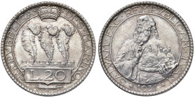 SAN MARINO. Vecchia Monetazione (1864-1938). 20 Lire 1931. AG (g 15,00). Gig.2.
qFDC/FDC