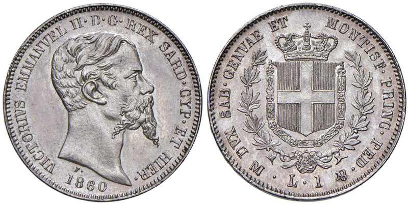 REGNO DI SARDEGNA. Vittorio Emanuele II (1849-1861). 1 Lira 1860 Milano. AG. Gig...