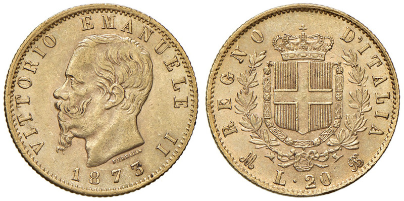REGNO D'ITALIA. Vittorio Emanuele II (1861-1878). 20 Lire 1873 Milano. AU. Gig.1...