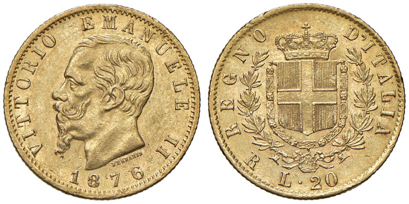 REGNO D'ITALIA. Vittorio Emanuele II (1861-1878). 20 Lire 1876 Roma. AU. Gig.23....