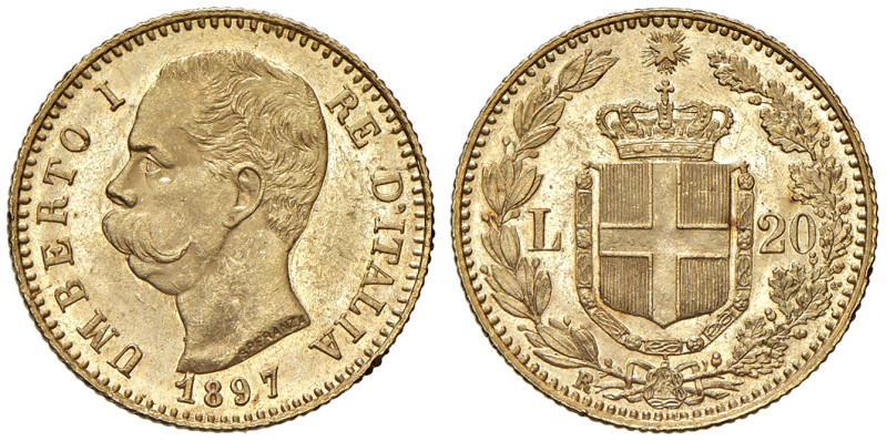 REGNO D'ITALIA. Umberto I (1878-1900). 20 Lire 1897. AU. Gig.22.
qFDC/FDC