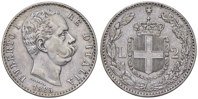 REGNO D'ITALIA. Umberto I (1878-1900). 2 Lire 1885. AG. Gig.29.
BB