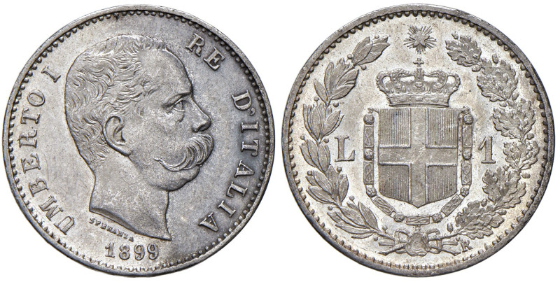 REGNO D'ITALIA. Umberto I (1878-1900). 1 Lira 1899. AG. Gig.40.
SPL+/FDC