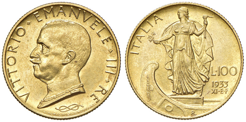 REGNO D'ITALIA. Vittorio Emanuele III (1900-1943). 100 Lire 1933 An. XI. AU. Gig...
