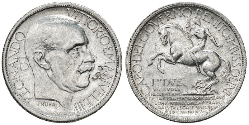 REGNO D'ITALIA. Vittorio Emanuele III (1900-1943). 2 Lire 1928 Prova. AL. Mont. ...