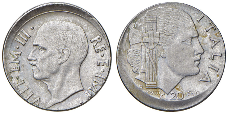 REGNO D'ITALIA. Vittorio Emanuele III (1900-1943). 20 Centesimi 1940 AN. XVIII. ...