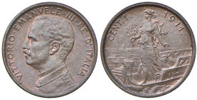 REGNO D'ITALIA. Vittorio Emanuele III (1900-1943). 1 Centesimo 1911. CU. Gig.315. R Periziato Marco Esposito FDC.
FDC