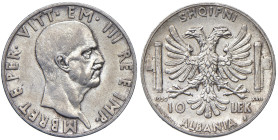 ALBANIA. Vittorio Emanuele III (1939-1943). 10 Lek 1939 an. XVII. AG. Gig.1.
SPL/qFDC