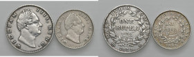 INDIA. Lotto di 2 monete. 1 e 1/2 Rupia 1835. AG. KM 449.3; 450.