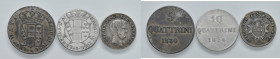 FIRENZE. Lotto di 3 monete. 1/2 Paolo 1857, 10 Quattrini 1854 e 5 Quattrini 1830. AG, MI. Gig.62; 66; 72.
