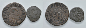 NAPOLI. Lotto di 2 monete. Grano 1679 e 3 Cavalli 1680. CU. Magliocca 10; 15.