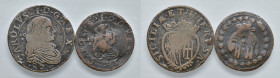NAPOLI. Lotto di 2 monete. Grano 1682 e Tornese 1683. CU. Magliocca 59; 67.