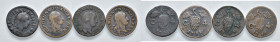 NAPOLI. Lotto di 4 monete. 4 Cavalli 1789, 1790, 1791 e 1804. CU. Gig. 166; 167; 168; 170.