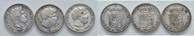 NAPOLI. Lotto di 3 monete. 20 Grana 1853, 1856 e 1857. AG. Gig. 137; 140; 141.