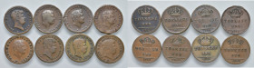 NAPOLI. Lotto di 8 monete. 1 Tornese 1835, 1838; 1840; 1846; 1852; 1853; 1854 e 1858. Gig. 281a; 283; 285; 289; 296; 297; 298; 302.