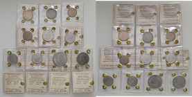 REGNO D'ITALIA. Lotto 10 monete in AC e BA periziate: 2 lire 1941, 1 lira 1942, 50 cent 1940 Magnetico, 20 cent 1941, 1942, 1943, 10 cent 1941, 1943, ...