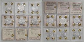 REPUBBLICA. Lotto 6 monete: 10 lire 1951, 1952, 1955, 1956, 1965 (NC), 1967. IT. Gig. 234,235,238,239,240,242. Tutte periziate Marco Esposito FDC.
FD...